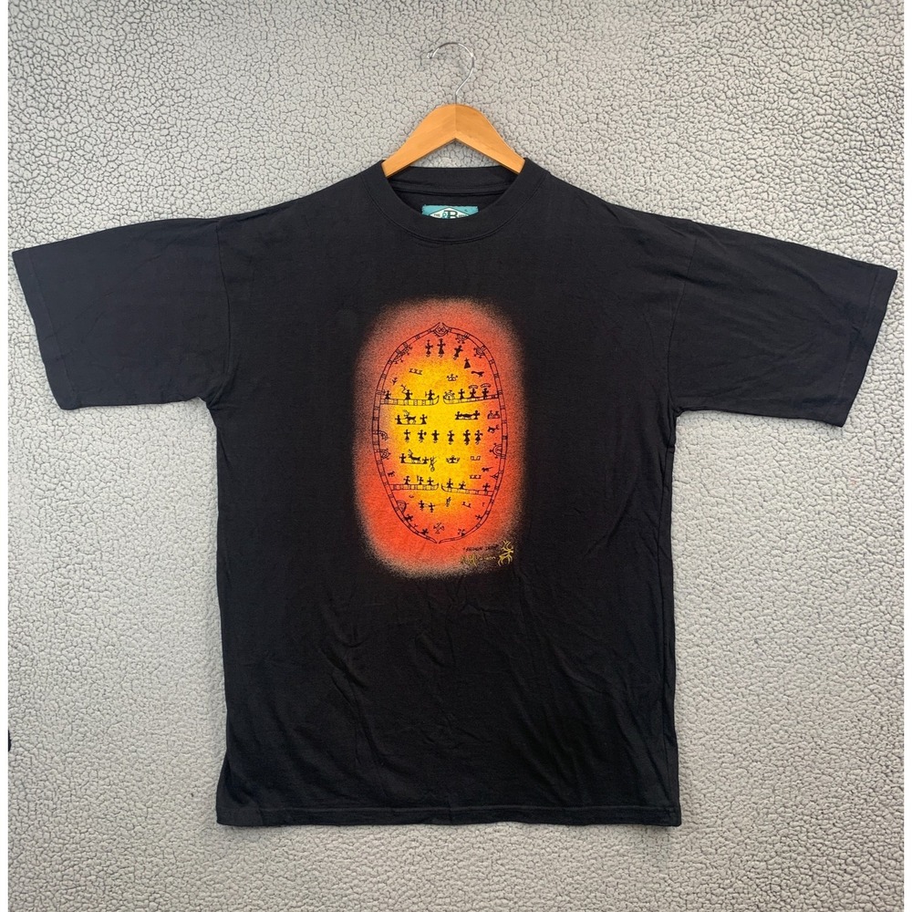 Shaman Drum Dark Tribal Witch Graphic Halloween Black T Shirt Heavy Cotton XL